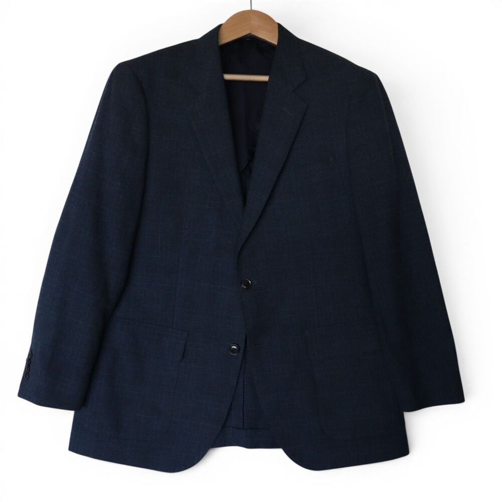 J. Crew Ludlow Men's 40R Carpini 100% Wool Blazer Unstructured Jacket Blue Check